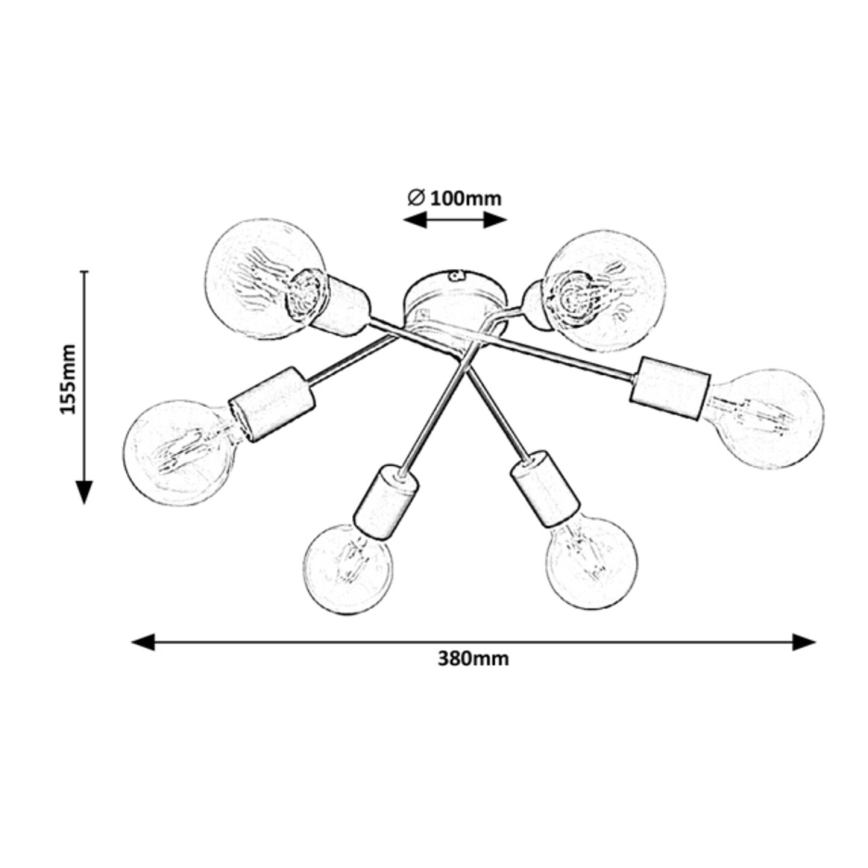 Rabalux - Lustre encastrable 6xE27/40W/230V