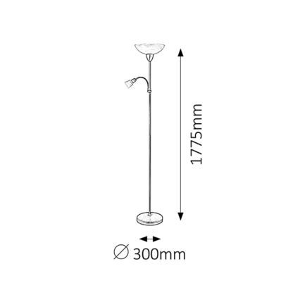 Rabalux - Vloerlamp 1xE27/60W+1xE14/40W