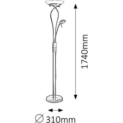 Rabalux - Dimbare vloerlamp 1xR7s/230W + 1xG9/40W