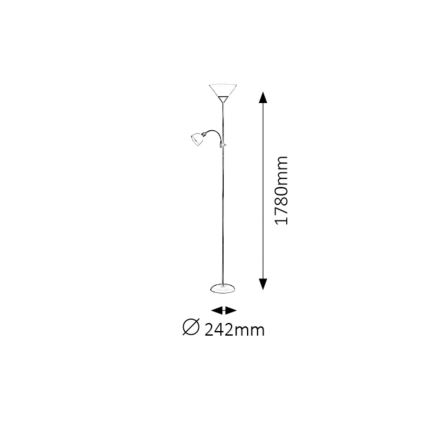 Rabalux - Staande Lamp 1xE27/100W+1xE14/25W/230V bruin/wit