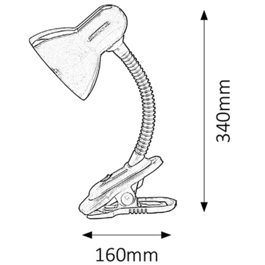 Rabalux - Lamp met klem 1xE27/40W/230V