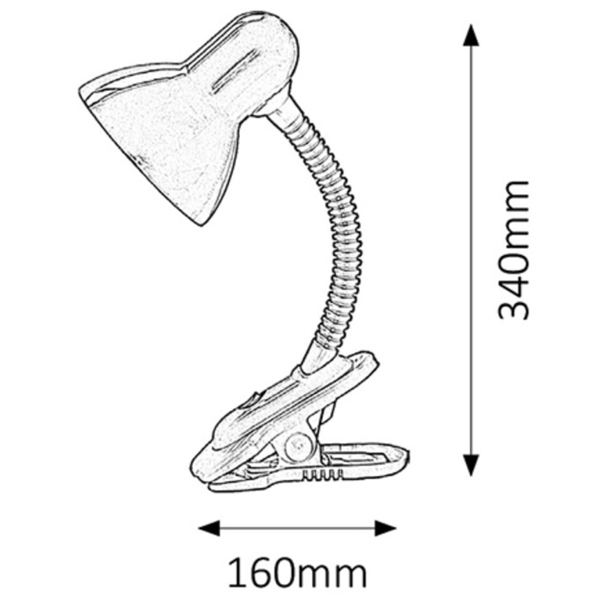 Rabalux - Lamp met klem 1xE27/40W/230V
