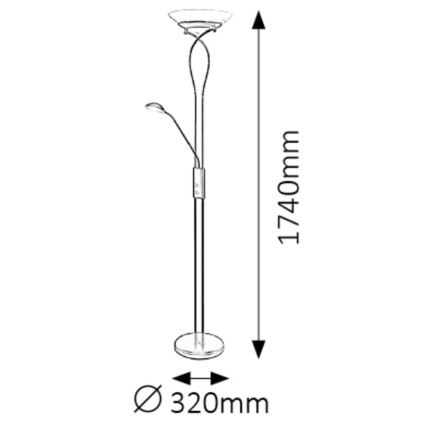 Rabalux - Vloerlamp 2xE27/15W+1xG9/40W/230V zwart