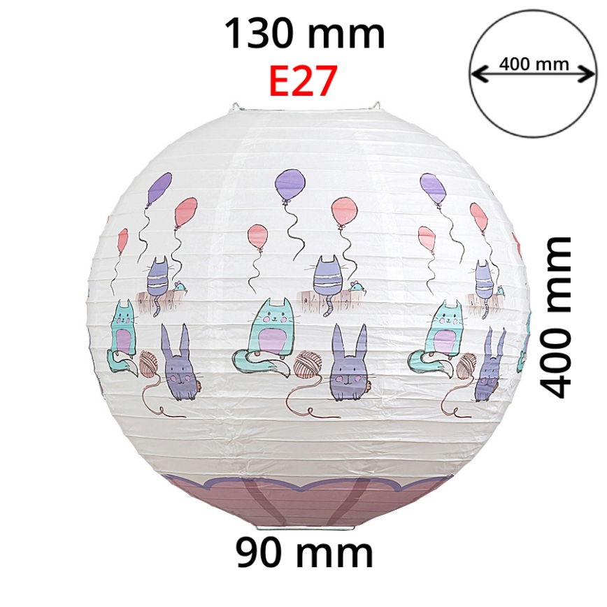 Rabalux 4632 - Kinderlampenkap voor kinderkroonluchter CATHY E27 diameter 40 cm