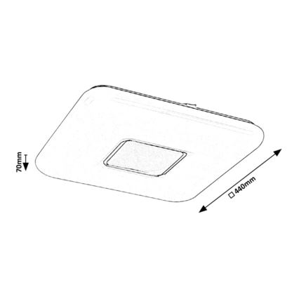 Rabalux - Plafonnier LED dimmable LED/70W/230V + télécommande 44x44 cm