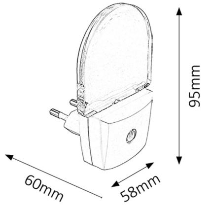 Rabalux - Lampe LED à brancher 1xLED/0,5W/230V