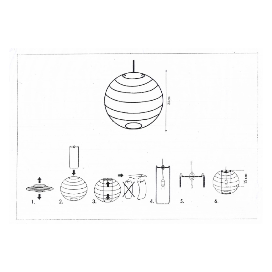 Rabalux 4894 - Lampenkap voor plafondlamp RICE wit E27 Ø 30 cm