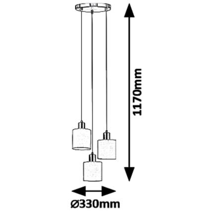 Rabalux 5012 - Suspension avec fil NATINA 3xE14/25W/230V