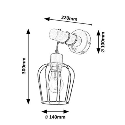 Rabalux - Wandlamp 1xE27/40W/230V rubberen boom