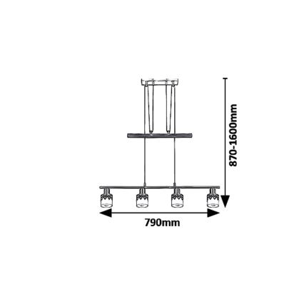 Rabalux 5345 - Hanglamp aan koord LACEY 4xE14/40W/230V