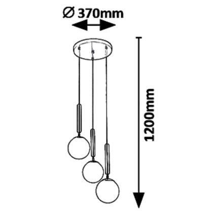 Rabalux - Hanglamp aan koord DIVINA 3xE14/9W/230V