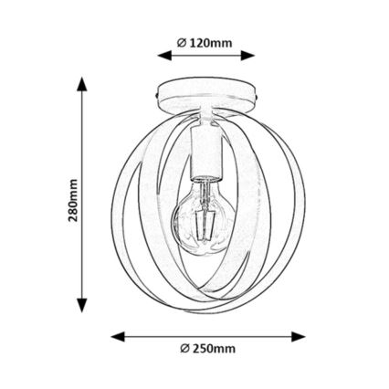 Rabalux - Plafondlamp 1xE27/40W/230V, Ø 25 cm