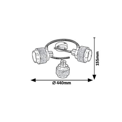 Rabalux 5381 - Spot BASIL 3xE14/40W/230V