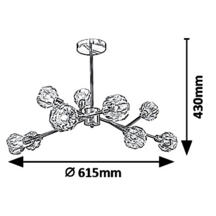 Rabalux 5395 - Hanglamp met vaste pendel KASSIA 9xG9/5W/230V