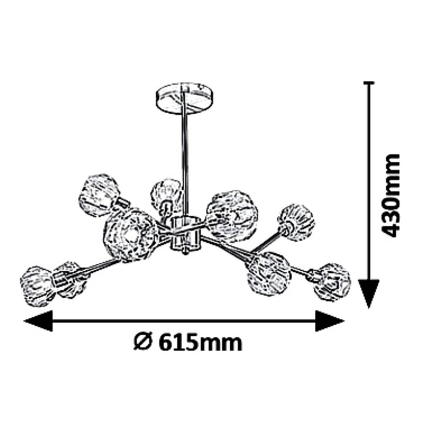 Rabalux 5395 - Hanglamp met vaste pendel KASSIA 9xG9/5W/230V