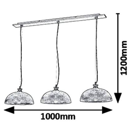 Rabalux 5460 - Hanglamp aan koord PETRINA 3xE27/40W/230V