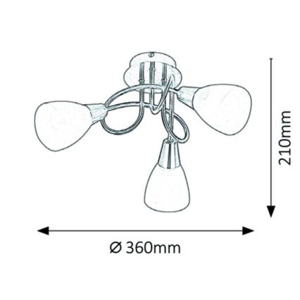 Rabalux - Plafondlamp 3xE14/40W/230V koperen