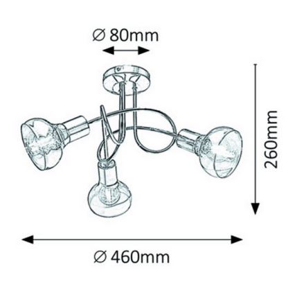 Rabalux - Lustre Plafonnier 3xE14/40W/230V or