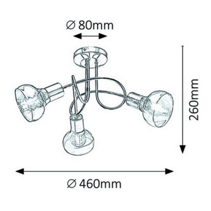 Rabalux - Plafondlamp 3xE14/40W/230V gouden
