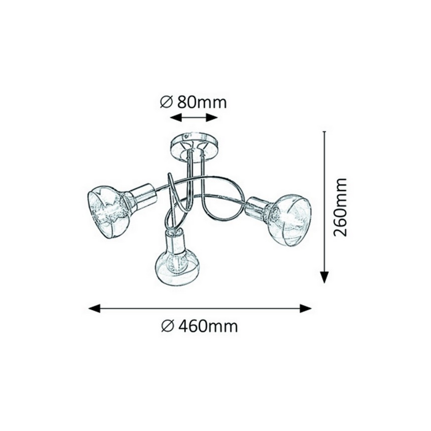 Rabalux - Plafondlamp 3xE14/40W/230V gouden