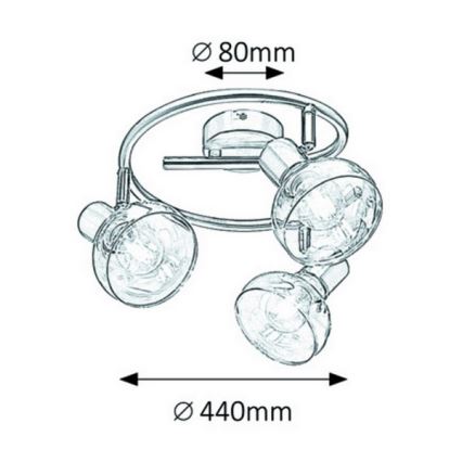 Rabalux 5549 - Spot HOLLY 3xE14/40W/230V gouden
