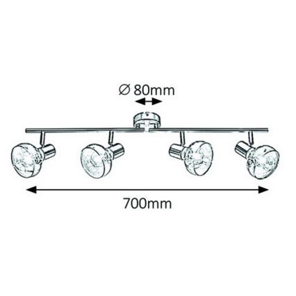 Rabalux 5550 - Spot HOLLY 4xE14/40W/230V or