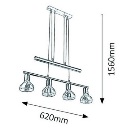 Rabalux 5551 - Lustre avec fil HOLLY 4xE14/40W/230V or