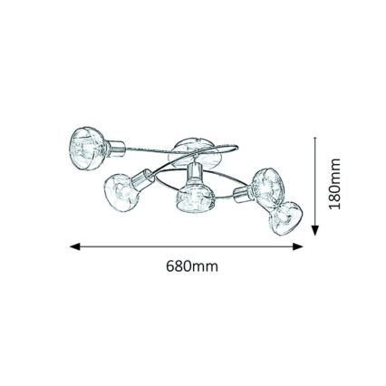 Rabalux - Plafondlamp 5xE14/40W/230V gouden