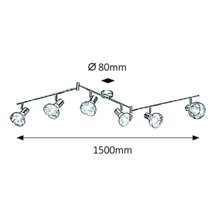 Rabalux 5553 - Spot HOLLY 6xE14/40W/230V gouden