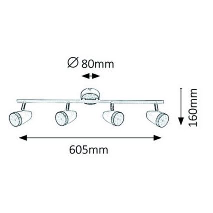 Rabalux - LED Spot 4xLED/4W/230V