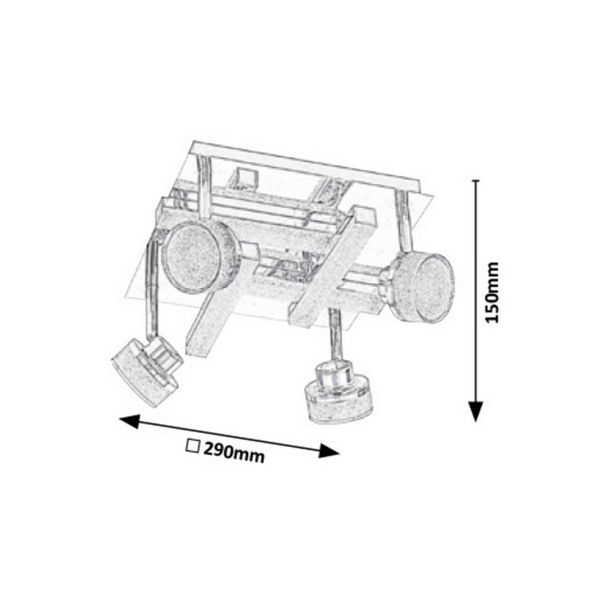 Rabalux - LED Plafondspot 4xLED/5W/230V + 4xLED/3W/230V