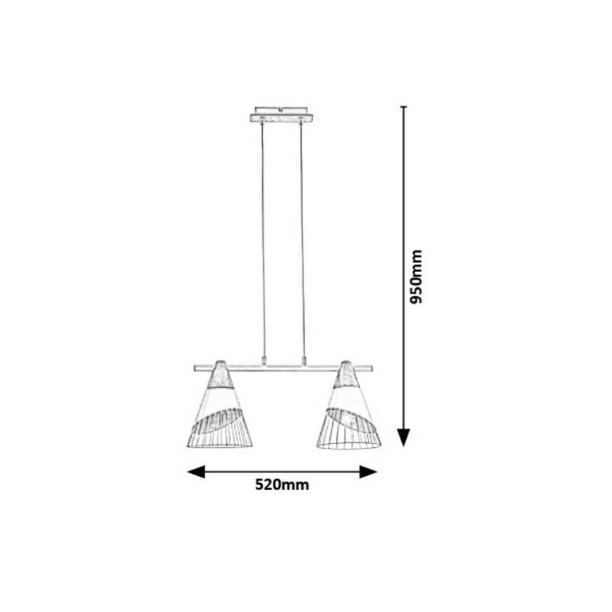 Rabalux - Hanglamp aan koord 2xE27/60W/230V