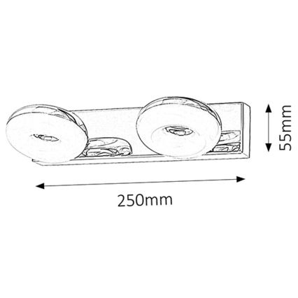 Rabalux - Luminaire LED salle de bain 2xLED/5W/230V IP44