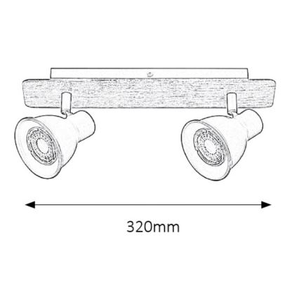 Rabalux - Spotlamp 2xGU10/15W/230V