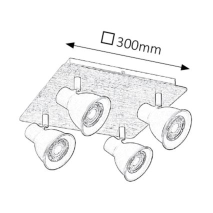 Rabalux - Spot 4xGU10/35W/230V