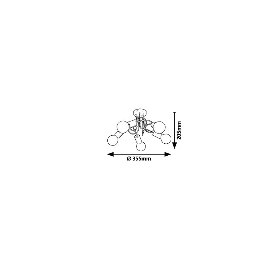 Rabalux 6340 - Plafondlamp LINETT 5xE27/40W/230V