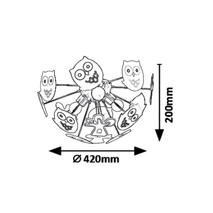 Rabalux 6389 - Plafondlamp kinderkamer BIRDY 3xE14/40W/230V