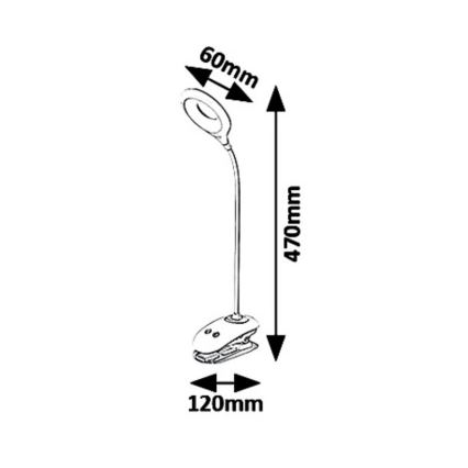 Rabalux 6448 - LED Klemlamp dimbaar HARRIS LED/4W