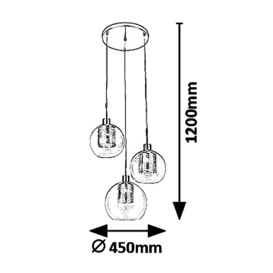 Rabalux 6496 - Hanglamp aan koord PHILANA 3xE14/40W/230V