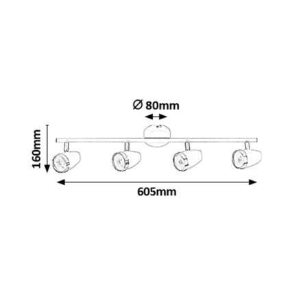 Rabalux - LED Spot 4xLED/4W/230V