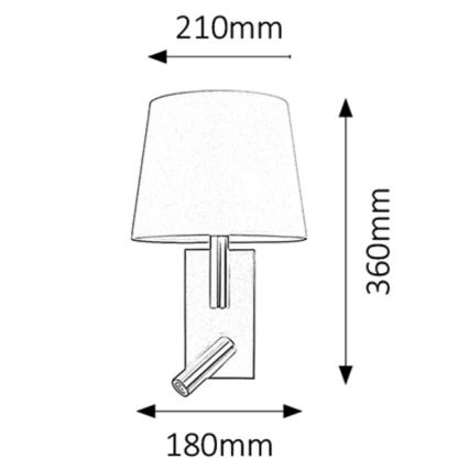 Rabalux - Applique murale E27/40W + LED/3W