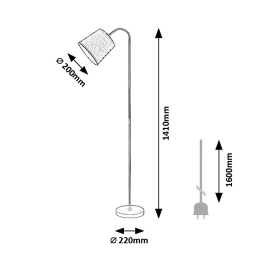 Rabalux - Lampadaire 1xE27/25W/230V gris