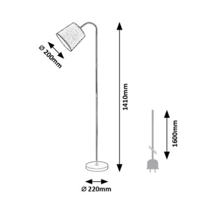 Rabalux - Staande lamp 1xE27/25W/230V zwart