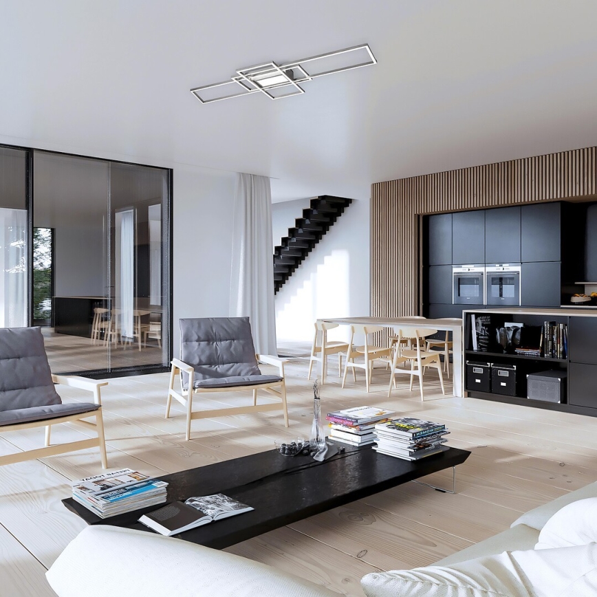 Rabalux – Plafonnier LED dimmable 54 W, 230 V, 3000–6500 K, avec télécommande, 42 × 105 cm