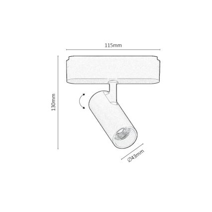 Rabalux - LED Spotlight voor 1-fase railsysteem LED/10W/230V 3000K zwart