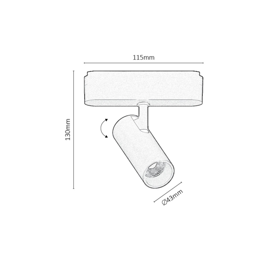 Rabalux - LED Spotlight voor 1-fase railsysteem LED/10W/230V 3000K zwart