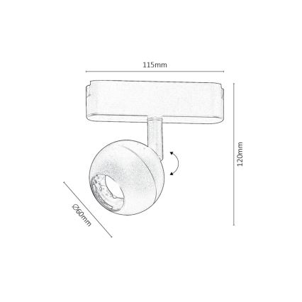 Rabalux - Spot pour système de rail monophasé LED/5W/230V 3000K noir