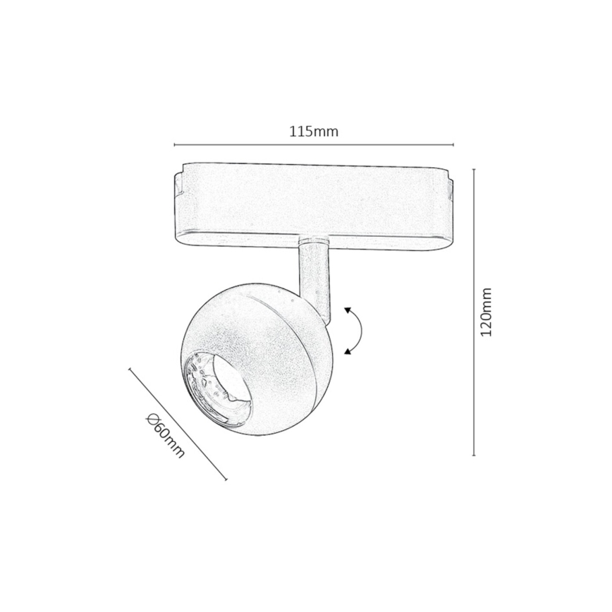 Rabalux - Spot pour système de rail monophasé LED/5W/230V 3000K noir