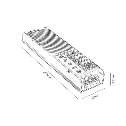 Rabalux - Inbouwvoeding voor verlichting in railsysteem 200W/24V