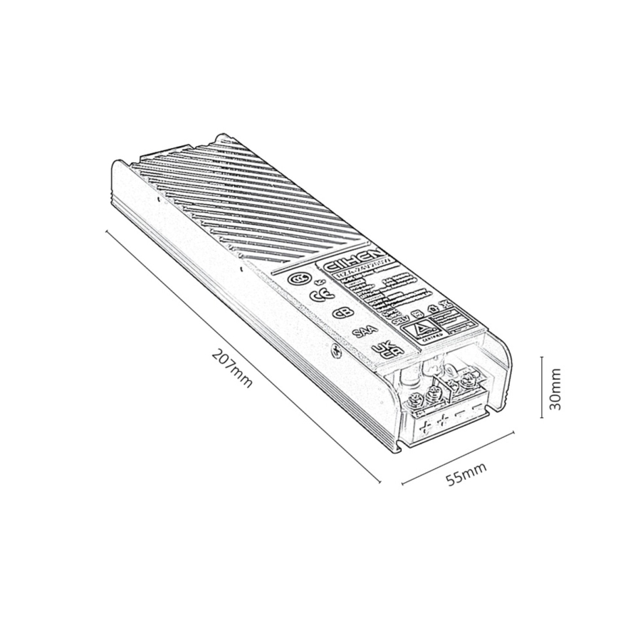 Rabalux - Inbouwvoeding voor verlichting in railsysteem 200W/24V